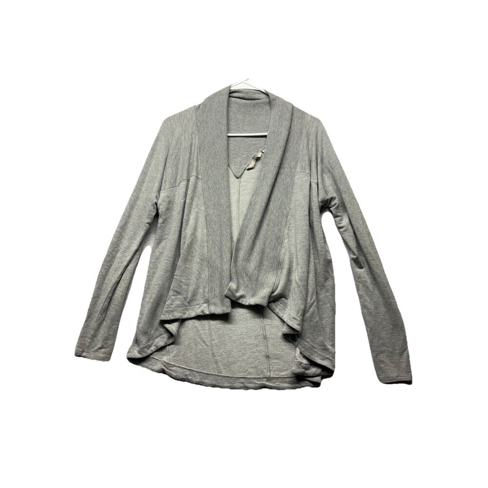 Athleta Sweater Womens Small Gray Nirvana Wear Two Ways Wrap Cardigan Yoga